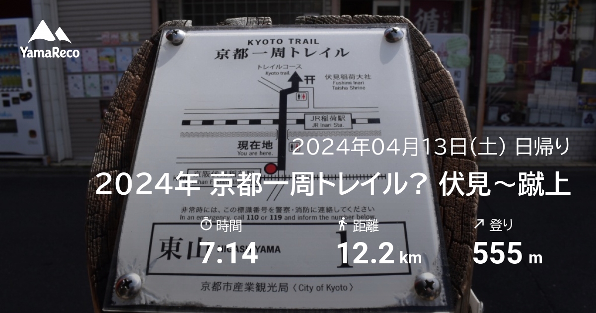 山行記録: 2024年 京都一周トレイル 伏見〜蹴上