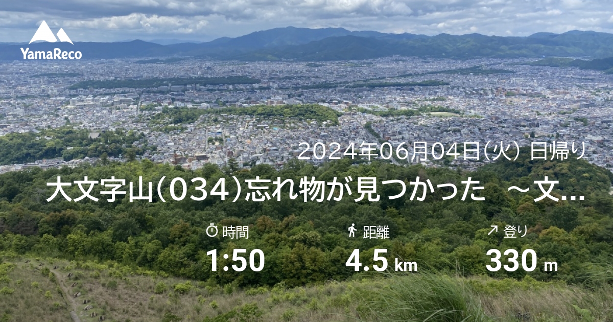山行記録: 大文字山（034）忘れ物が見つかった&#9835;〜文博映画”ペン偽らず暴力の街”