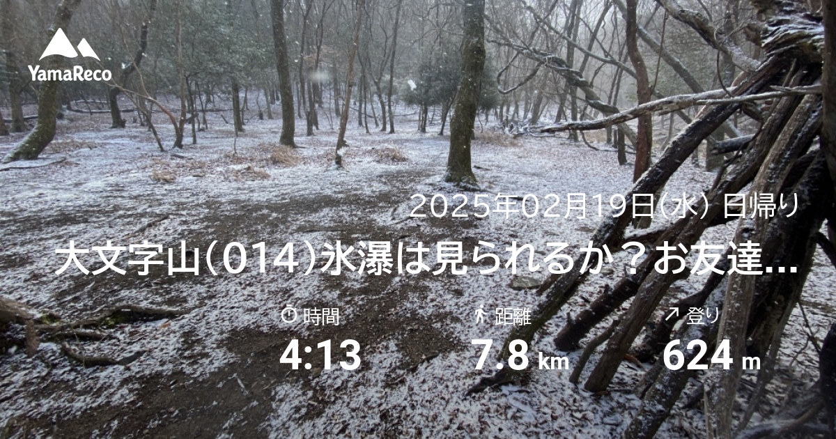 山行記録: 大文字山（014）氷瀑は見られるか？お友達に会えるか？　霊鑑寺〜楼門の滝〜大文字山三角点〜北斜面[天の原]〜三角点、火床〜銀閣寺