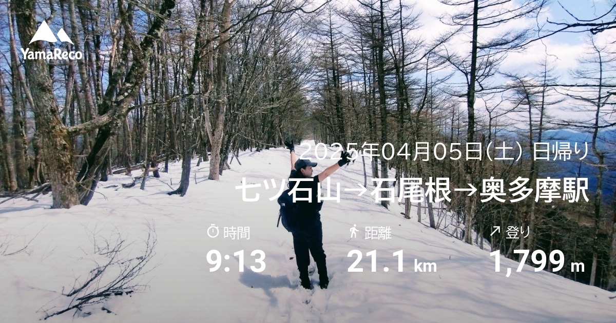 山行記録: 七ツ石山→石尾根→奥多摩駅